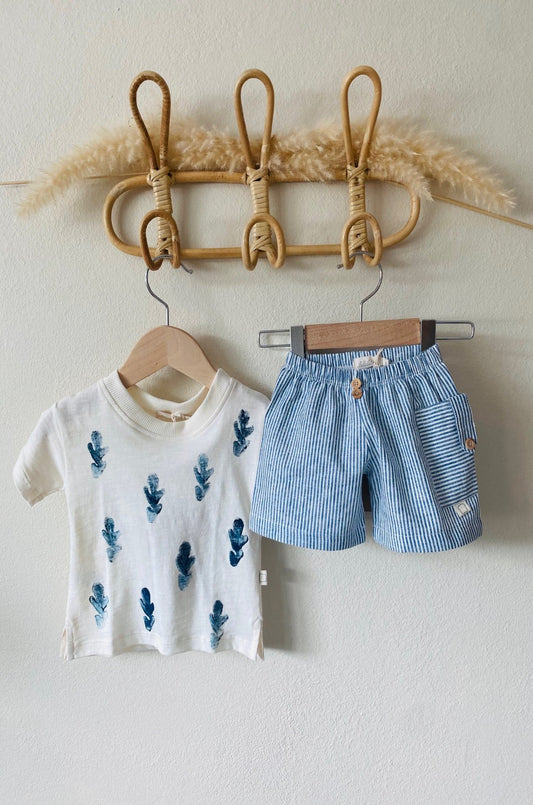 MALAGA Navy blue set: t-shirt + shorts